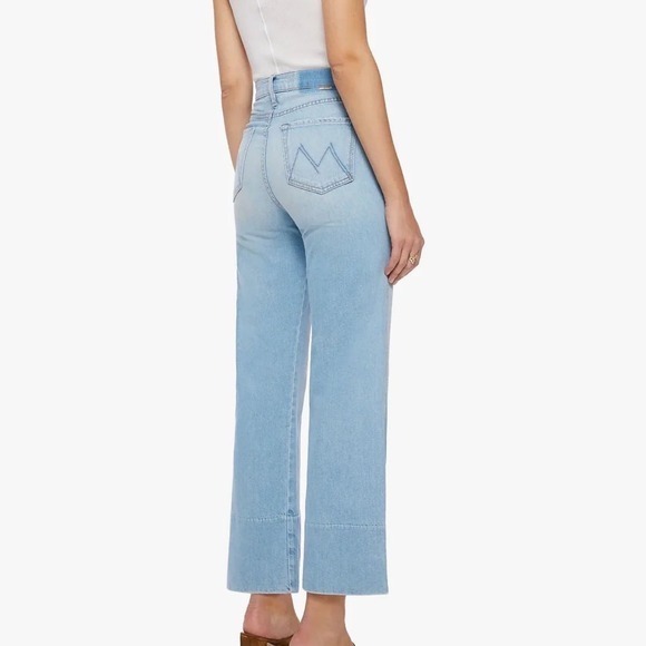 MOTHER Denim - Mother Superior The Maven Wide Hem Ankle Jeans Light Blue Unripped
